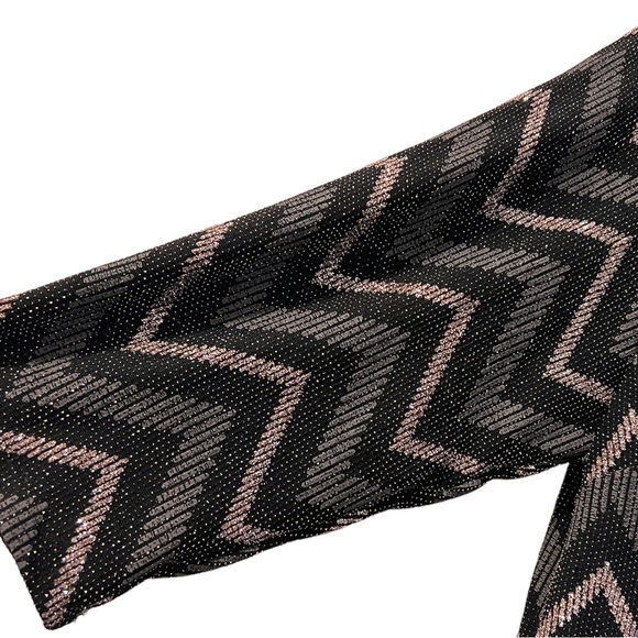 STUDIO 1 Black and Gold Glitter Chevron Dress - Picture 4 of 8